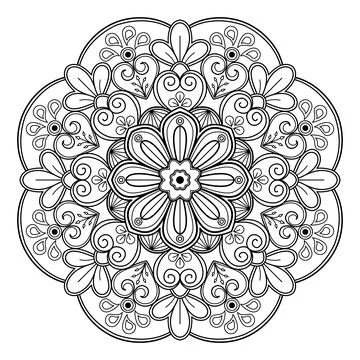 Mandala pattern for Coloring book. Mandala digital art Stencil Stock Illustration