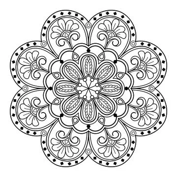 Mandala pattern for Coloring book. Mandala digital art Stencil Stockillustratie