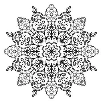 Mandala pattern for Coloring book. Mandala digital art Stencil Stock Illustration