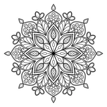 Mandala pattern for Coloring book. Mandala digital art Stencil Illustrazione stock