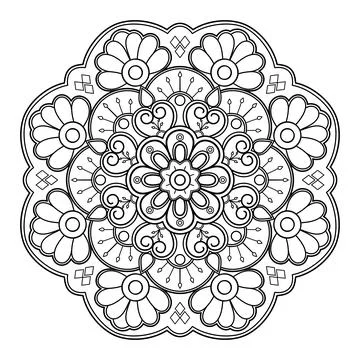 Mandala pattern for Coloring book. Mandala digital art Stencil Stock Illustration
