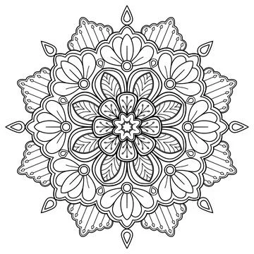 Mandala pattern for Coloring book. Mandala digital art Stencil Stock Illustration