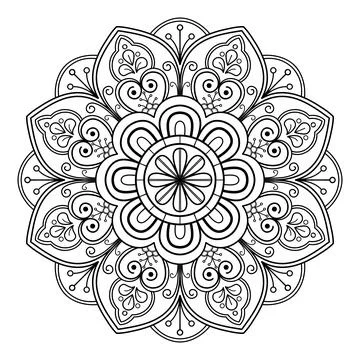 Mandala pattern for Coloring book. Mandala digital art Stencil Stock Illustration