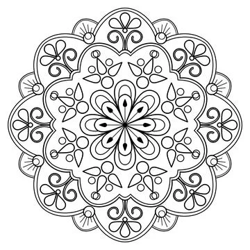 Mandala pattern for Coloring book. Mandala digital art Stencil Illustrazione stock
