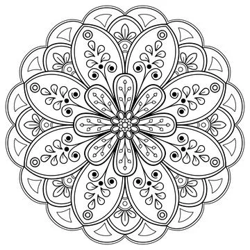Mandala pattern for Coloring book. Mandala digital art Stencil Stockillustratie
