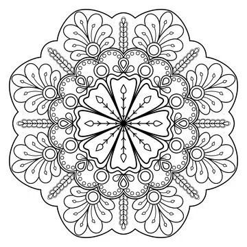 Mandala pattern for Coloring book. Mandala digital art Stencil Stock Illustration