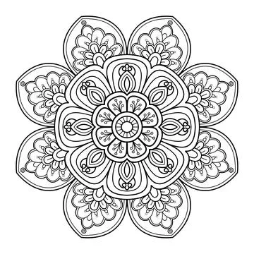 Mandala pattern for Coloring book. Mandala digital art Stencil Stockillustratie