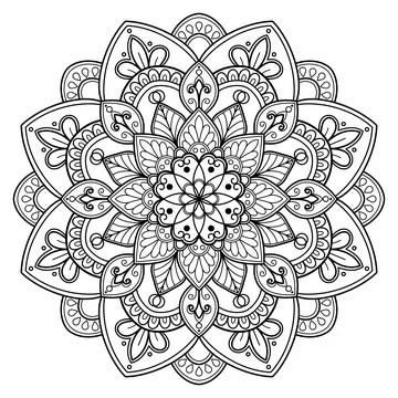 Mandala pattern for Coloring book. Mandala digital art Stencil Stockillustratie