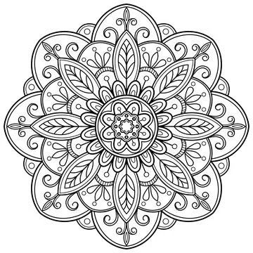 Mandala pattern for Coloring book. Mandala digital art Stencil Stockillustratie