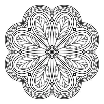Mandala pattern for Coloring book. Mandala digital art Stencil Stock Illustration