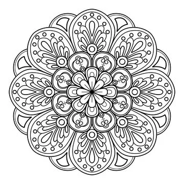 Mandala pattern for Coloring book. Mandala digital art Stencil Stockillustratie