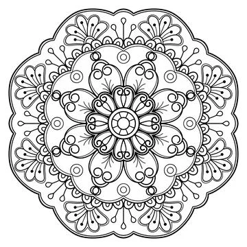 Mandala pattern for Coloring book. Mandala digital art Stencil Stock Illustration