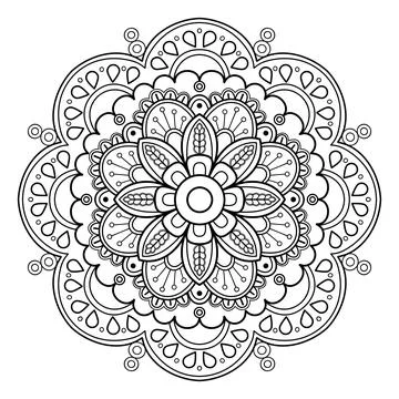 Mandala pattern for Coloring book. Mandala digital art Stencil Stockillustratie