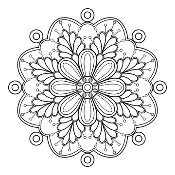 Mandala pattern for Coloring book. Mandala digital art Stencil Illustrazione stock
