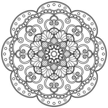 Mandala pattern for Coloring book. Mandala digital art Stencil Stock Illustration
