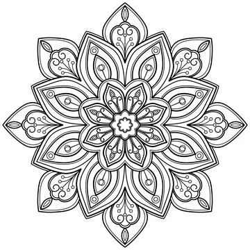 Mandala pattern for Coloring book. Mandala digital art Stencil Stockillustratie