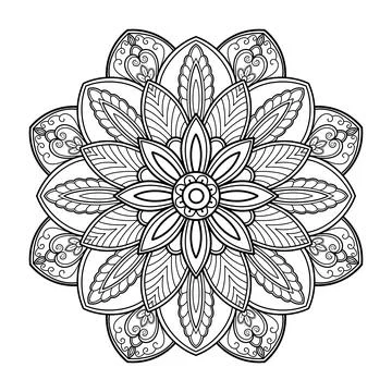 Mandala pattern for Coloring book. Mandala digital art Stencil Stockillustratie