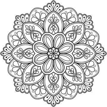 Mandala pattern for Coloring book. Mandala digital art Stencil Stock Illustration