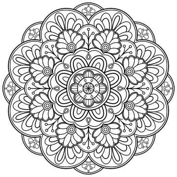 Mandala pattern for Coloring book. Mandala digital art Stencil Stock Illustration