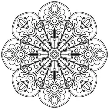 Mandala pattern for Coloring book. Mandala digital art Stencil Stock Illustration