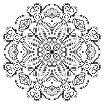 Mandala pattern for Coloring book. Mandala digital art Stencil Stock Illustration