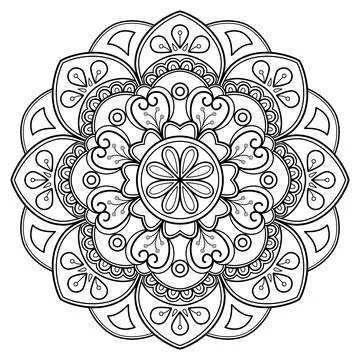 Mandala pattern for Coloring book. Mandala digital art Stencil Stock Illustration