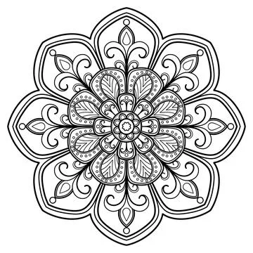 Mandala pattern for Coloring book. Mandala digital art Stencil Stock Illustration