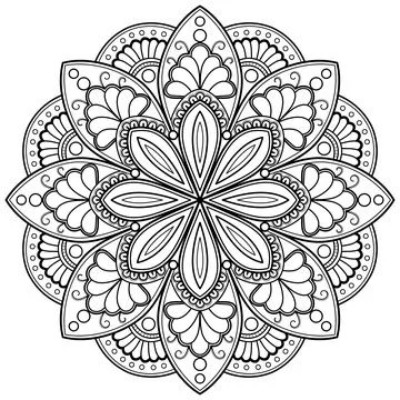 Mandala pattern for Coloring book. Mandala digital art Stencil Stock Illustration
