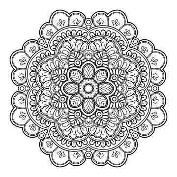 Mandala pattern for Coloring book. Mandala digital art Stencil Stock Illustration