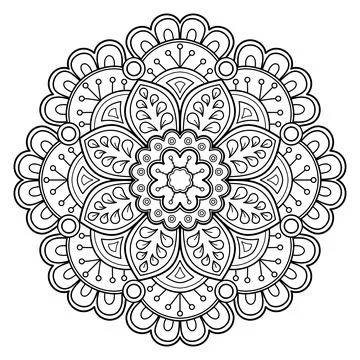 Mandala pattern for Coloring book. Mandala digital art Stencil Stock Illustration