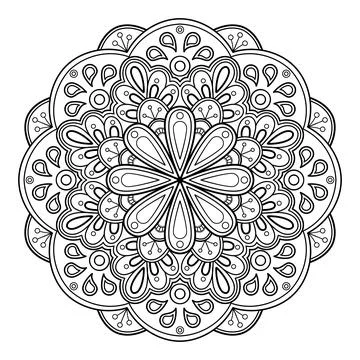 Mandala pattern for Coloring book. Mandala digital art Stencil Stock Illustration