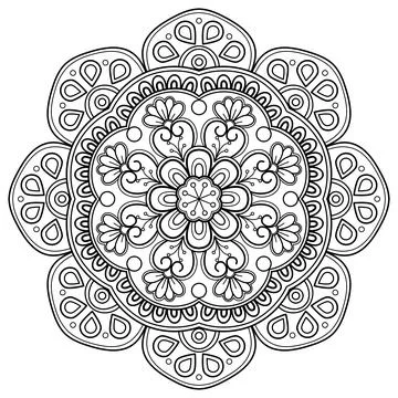 Mandala pattern for Coloring book. Mandala digital art Stencil Stockillustratie
