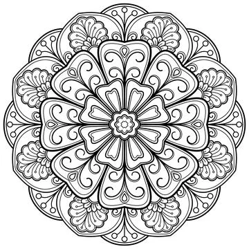 Mandala pattern for Coloring book. Mandala digital art Stencil Stockillustratie
