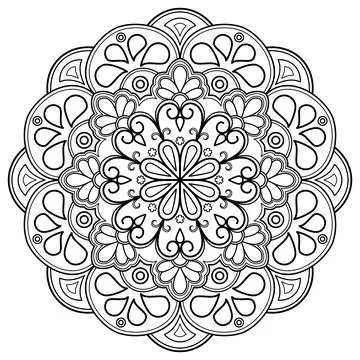 Mandala pattern for Coloring book. Mandala digital art Stencil Illustrazione stock