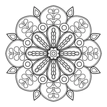 Mandala pattern for Coloring book. Mandala digital art Stencil Stock Illustration