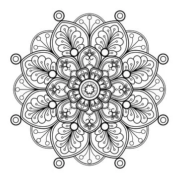 Mandala pattern for Coloring book. Mandala digital art Stencil Stock Illustration