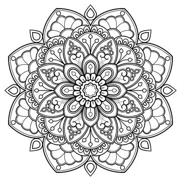 Mandala pattern for Coloring book. Mandala digital art Stencil Stockillustratie