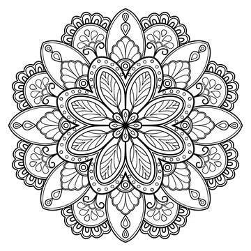 Mandala pattern for Coloring book. Mandala digital art Stencil Stock Illustration