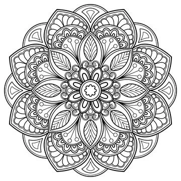 Mandala pattern for Coloring book. Mandala digital art Stencil Stockillustratie