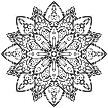 Mandala pattern for Coloring book. Mandala digital art Stencil Stockillustratie