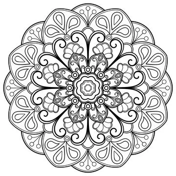 Mandala pattern for Coloring book. Mandala digital art Stencil Stockillustratie
