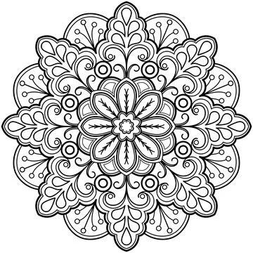 Mandala pattern for Coloring book. Mandala digital art Stencil Stock Illustration