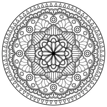 Mandala pattern for Coloring book. Mandala digital art Stencil Stock Illustration