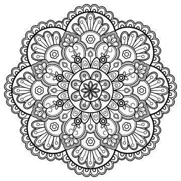Mandala pattern for Coloring book. Mandala digital art Stencil Stock Illustration