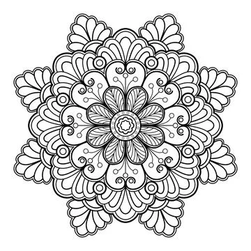 Mandala pattern for Coloring book. Mandala digital art Stencil Stock Illustration