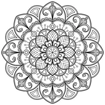 Mandala pattern for Coloring book. Mandala digital art Stencil Stockillustratie