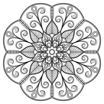 Mandala pattern for Coloring book. Mandala digital art Stencil Illustrazione stock