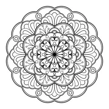 Mandala pattern for Coloring book. Mandala digital art Stencil Stockillustratie