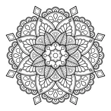 Mandala pattern for Coloring book. Mandala digital art Stencil Stock Illustration