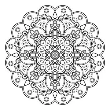 Mandala pattern for Coloring book. Mandala digital art Stencil Stockillustratie